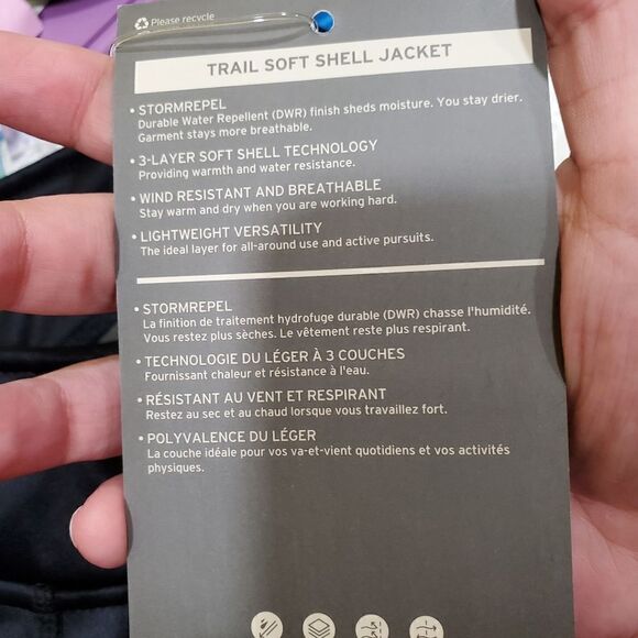 Eddie bauer jacket womens size xl black trail soft shell water resistant logo - Picture 7 of 9